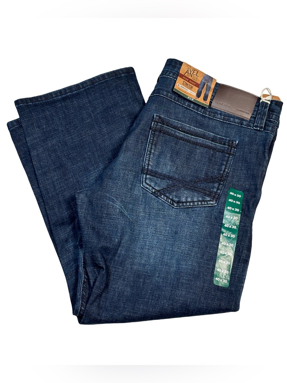 Axel Men's Slim Boot Cut Stretch Comfort Denim Jeans Size 40 x 30 Blue NWT